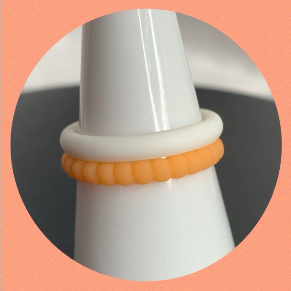 Set Silicone Wedding Ring Stackable Women Rubber Engagement Band Flexible NEW